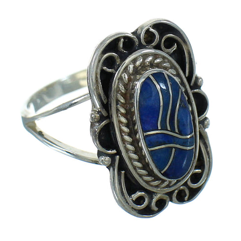 Authentic Sterling Silver Lapis Ring Size 6-3/4 RX82527